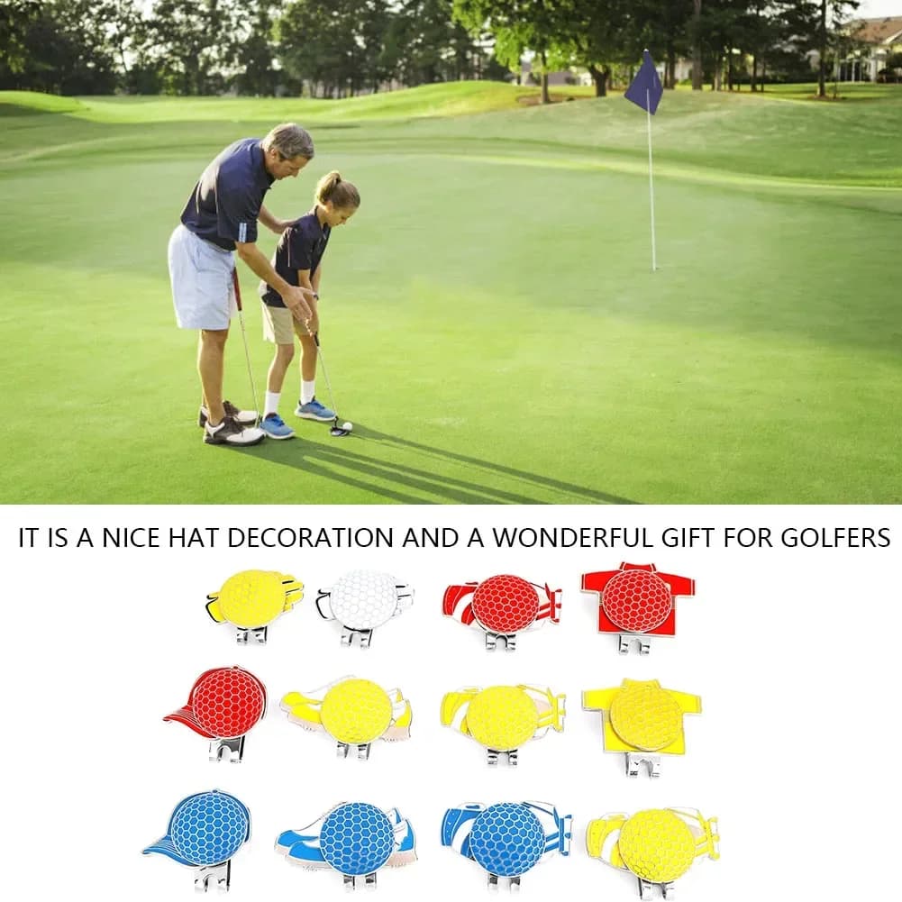 Clip magnetica per cappello da 12 pezzi in acciaio inossidabile con pennarello per pallina da golf
