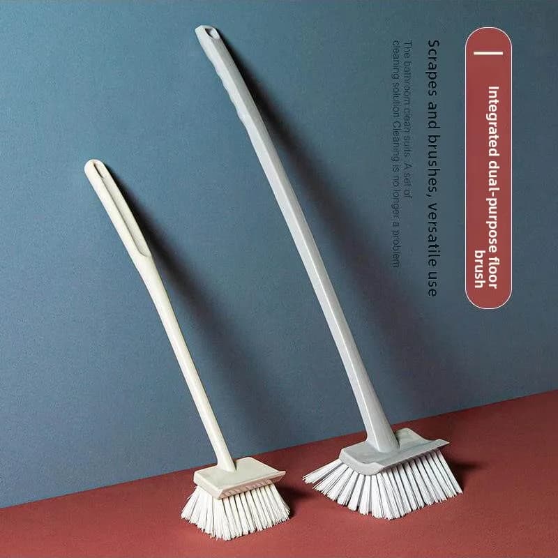 Two-In-One Hard Bristle Bathroom Tile Floor Cleaner Brush for Home Use Toilet Cleaning Tool Plastic Material Easy to Use