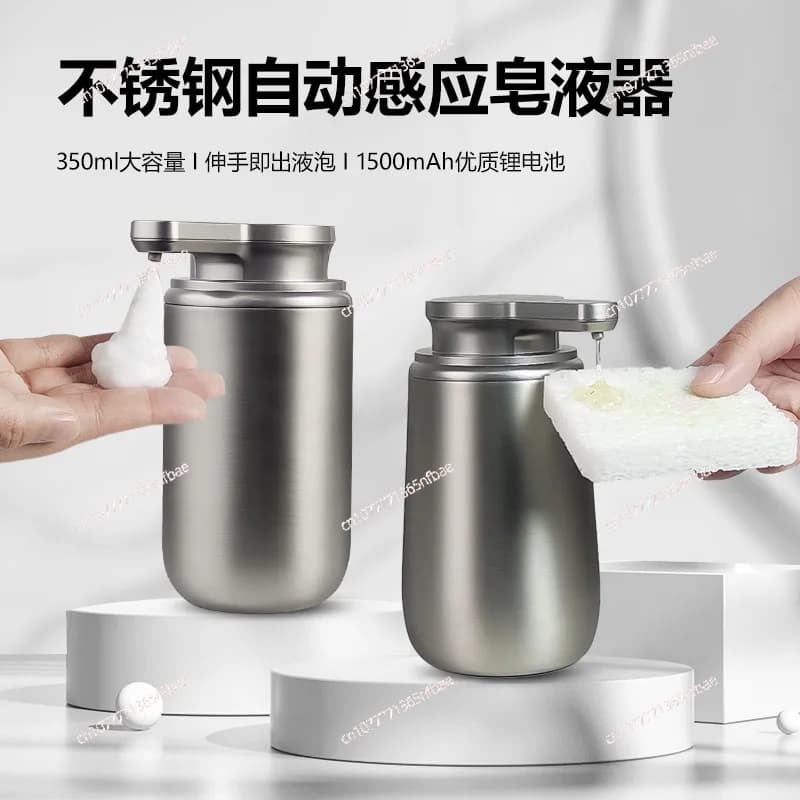 Nuovo Dispenser Automatico di Sapone a Induzione in Acciaio Inossidabile, Lavamani Elettrico Domestico, Contenitore per Sapone da Cucina