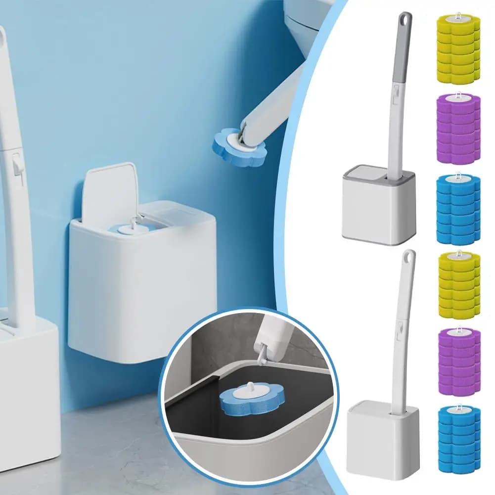 Scopino per WC Kit di pulizia testina di ricambio usa e getta Scopino per WC Manico lungo Accessori per WC Strumento