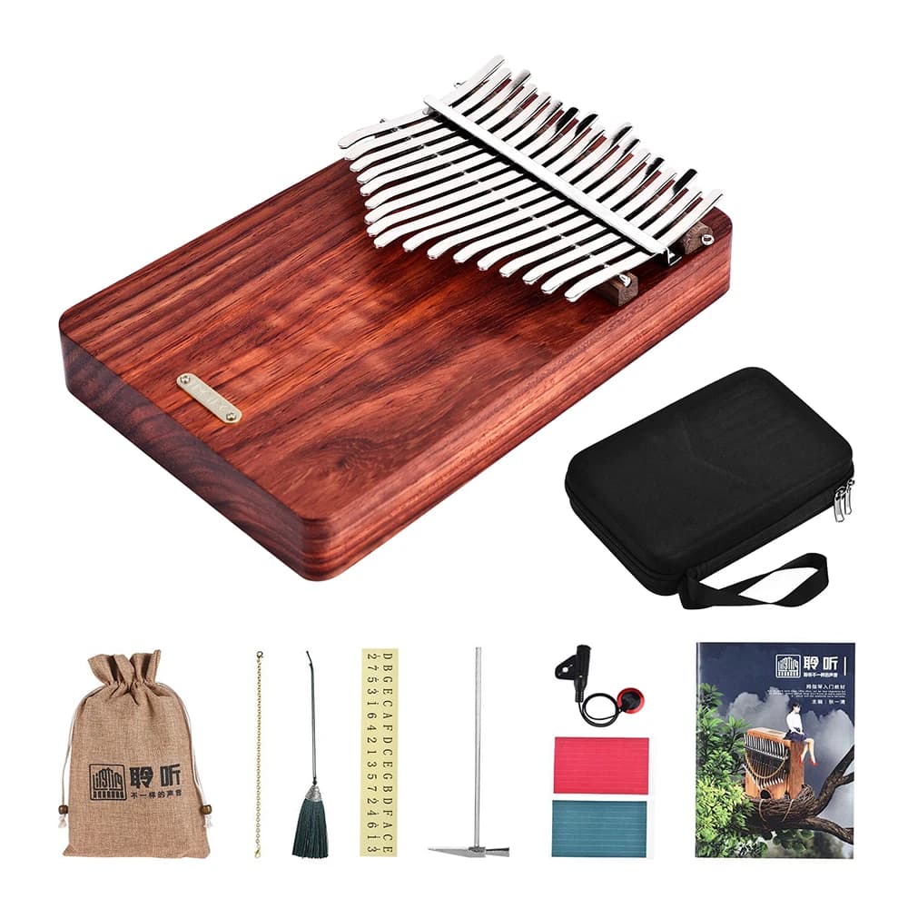 LINGTING 17 tasti Kalimba Pianoforte portatile Mbira Sanza Padauk Matetial kalimba Africa Strumento musicale pianoforte Tastiera