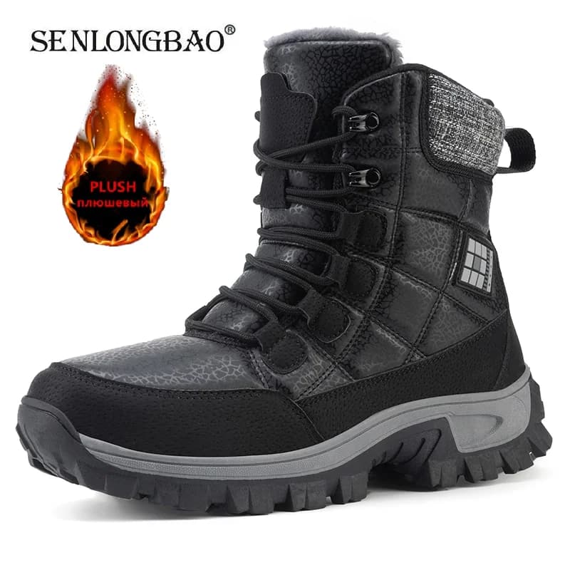 Nuovi stivali invernali da uomo stivali da neve caldi in peluche stivali da trekking da coppia antiscivolo all'aperto Sneakers impermeabili alte stivaletti da uomo