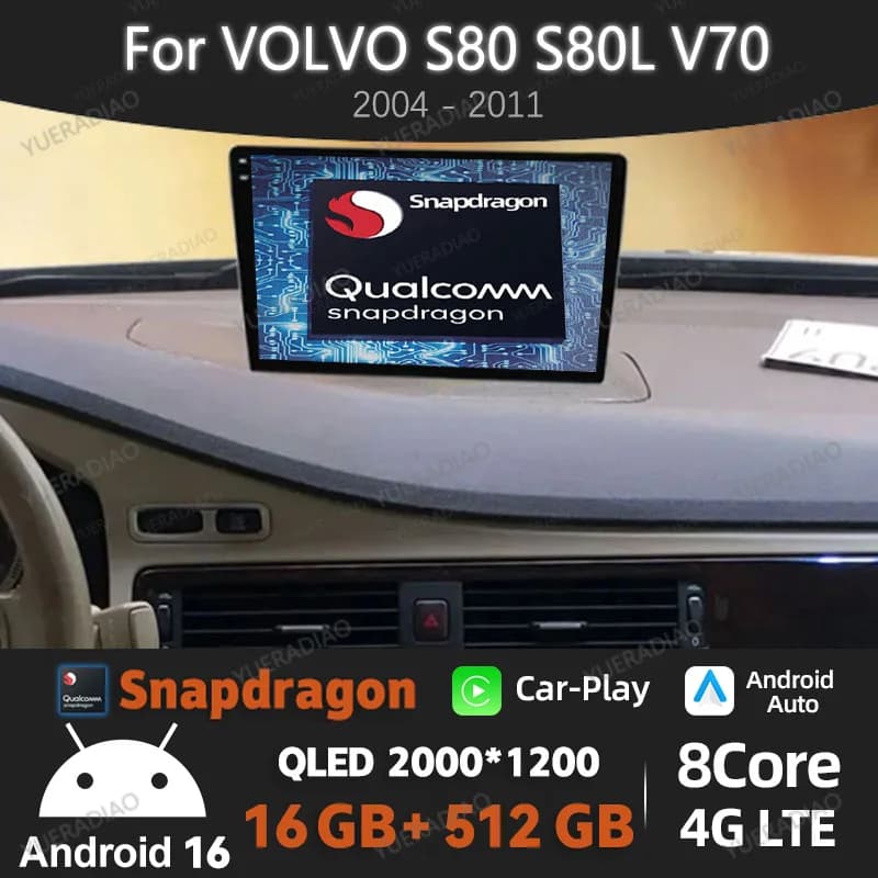 Android 15 Autoradio Per VOLVO S80 S80L V70 2004 2005 2006 2007 2008 2009 2010 2011 Multimediale Stereo Video Player GPS NAVI BT