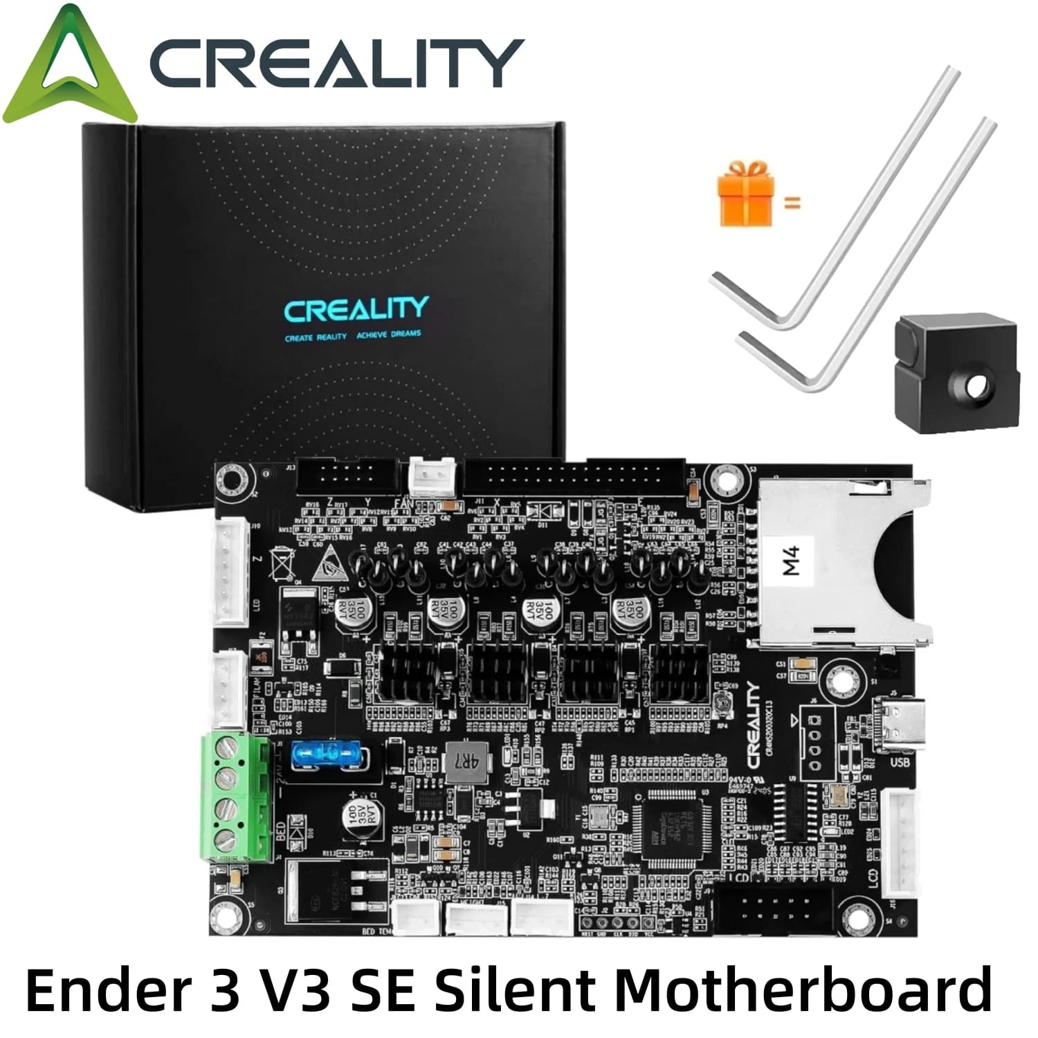 CREALITY Ender 3 V3 SE Silent motherboard 32-bit silent motherboard with MS35774 driver for 3D Creality Ender 3 V3 SE printer
