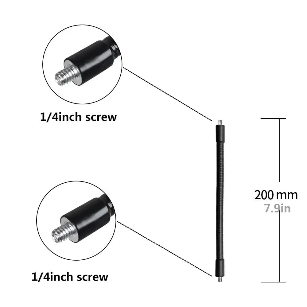 Nuovo monopiede in metallo asta per tubo metallico con vite da 1/4 di pollice flessibile selfie stick supporti treppiede leggero braccio di estensione fotocamere reflex