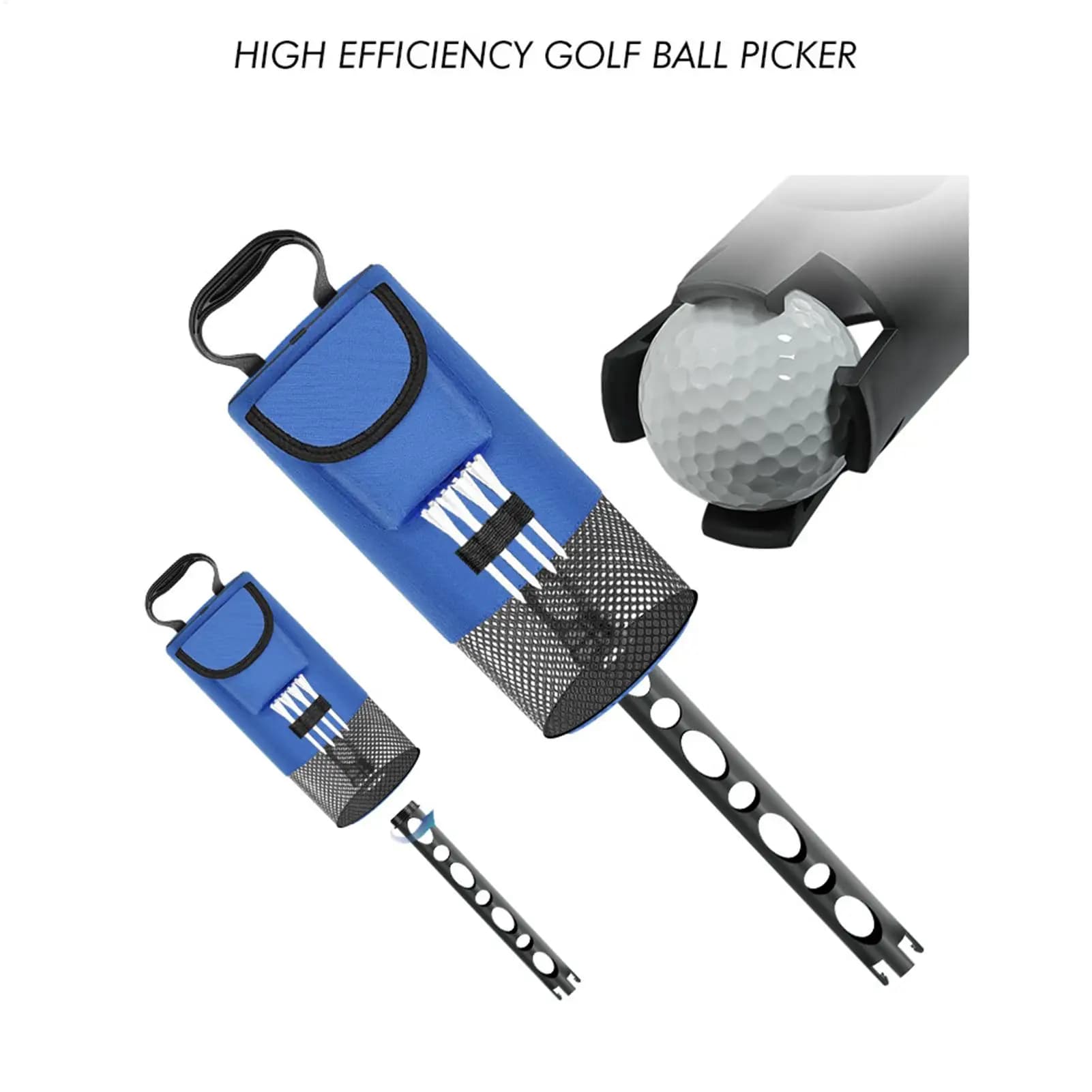 Shagger Bag For Golf Balls Removable Heavy Duty Nylon Cloth Storage Holds 70 Balls Pocket Shagger For Men Women Professionals