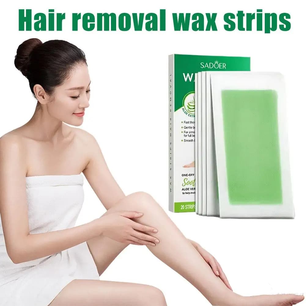 Set di 20 Strisce Depilatorie Delicate all'Aloe Vera per Viso e Corpo, Cera Fredda Professionale, Effetto Lisciante a Lunga Durata per 4 Settimane