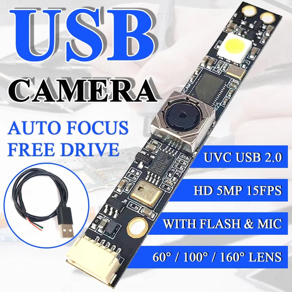OV5640 Camera Module USB HD 5 million Pixel Auto Focus AF FF 60 100 160 degrees Free USB Camera Driver for Laptop