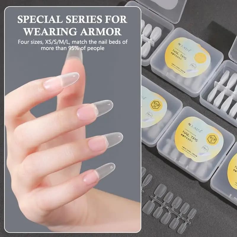 100Pcs Matte Full Cover Almond Nail Tips Soft Gel Fake Nails For Nail Salon DIY Manicure Home Nail Art Making