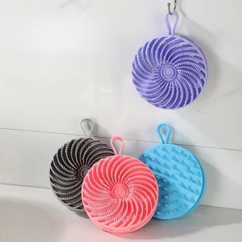 2 in1 Function Double-sided Silicone Pet Shampoo Brush Gentle Scalp Massage Dog Cat Bath Body Scrub Cleaning Tool
