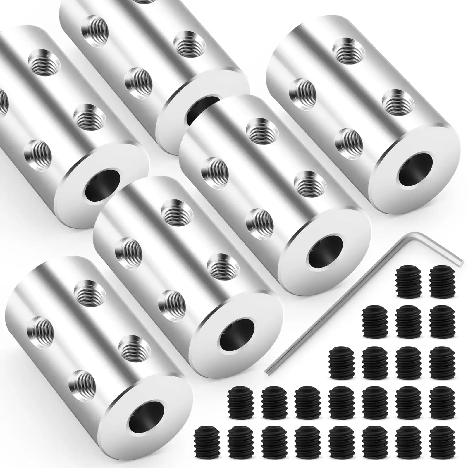 1pcs 45# Steel Shaft Coupling 3/4/5/6/6.35/7/8/10/12mm Coupling Set Screwr For 3d Printers, Motor Accessories