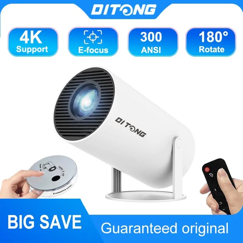 Nuovo HY300 Pro plus Proiettore 4k Android 1280*720P Doppio Wifi Video Portatile Esterno casa hd led proiettore cine en casa pro