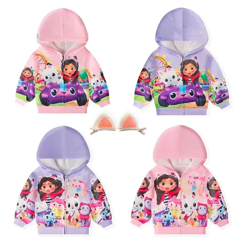 2025 Halloween Cosplay Children Gabby Cats Hoodie Girls Boy Gabbys Dollhouse Cosplay Newborn Long Sleeved 2022 Autu