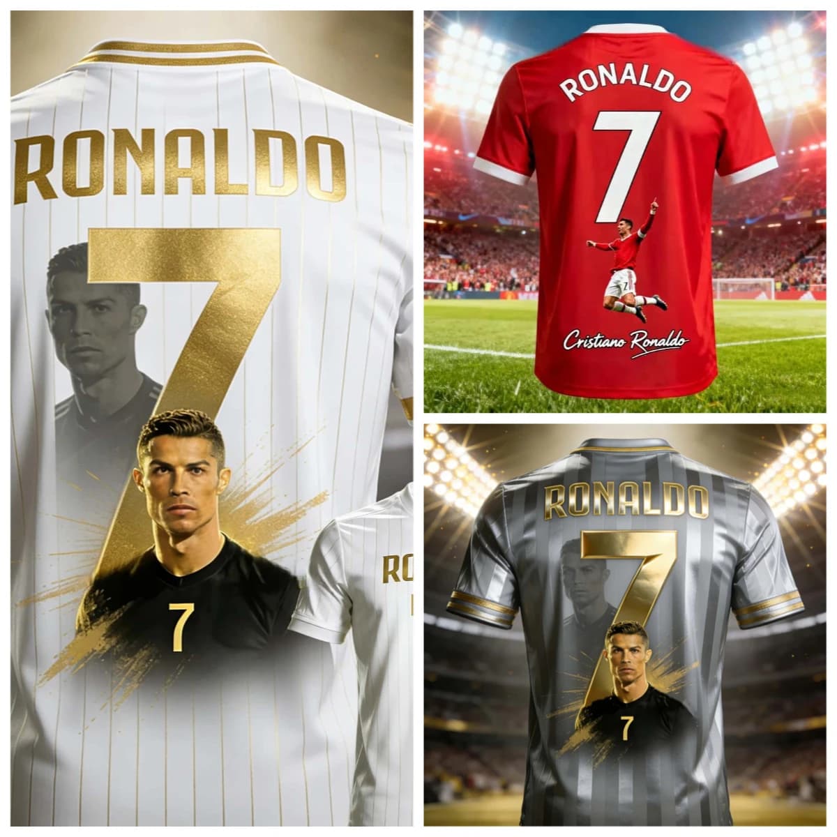 Summer Hot Selling Family Matching Ronaldo No.7 # Fan Commemorative Suit 3D Neutral Loose Quick Drying Sports T-shirt
