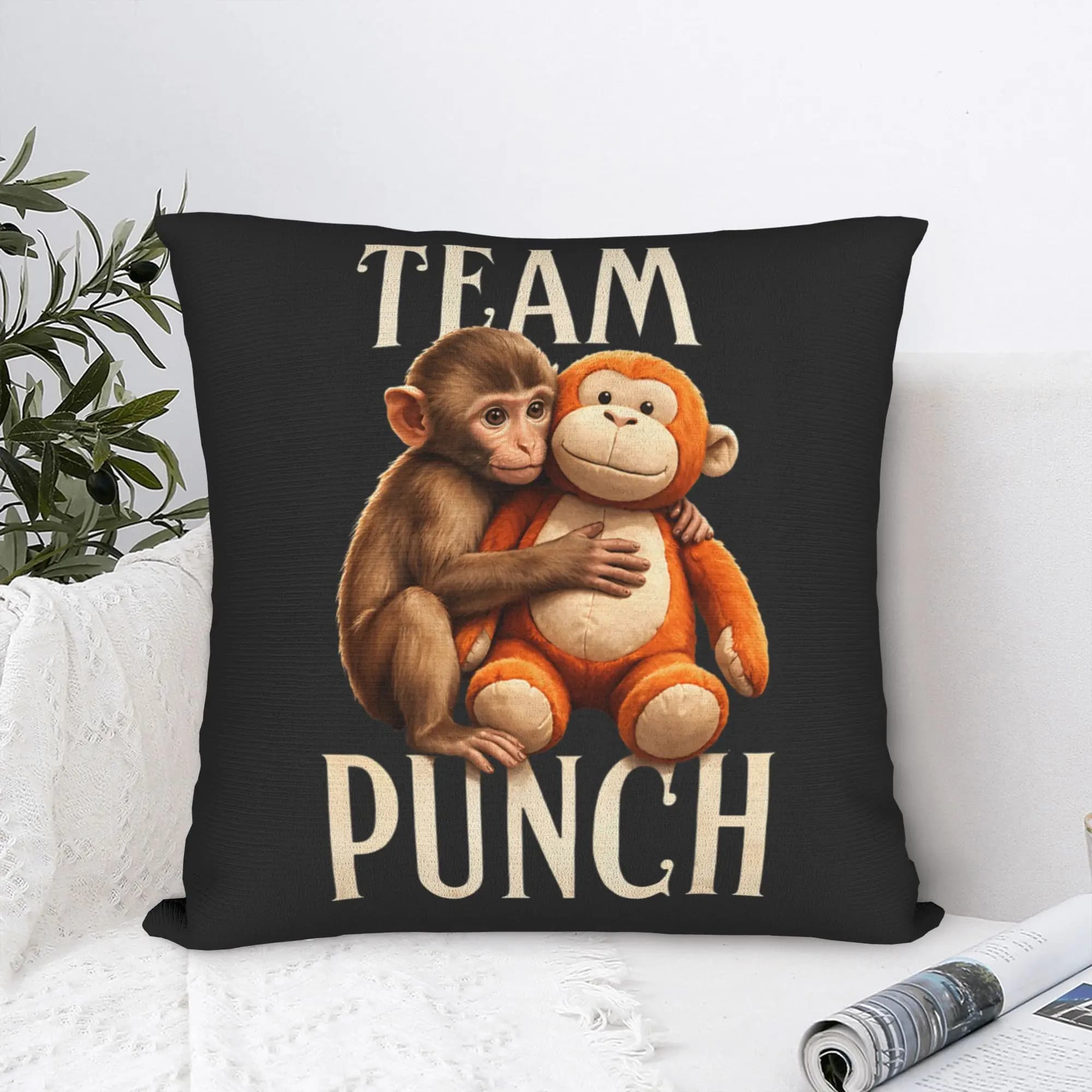 Fodera per cuscino Baby Monkey Punch Team, federa moderna per divano, decorazione per la casa, federe morbide, regalo di compleanno