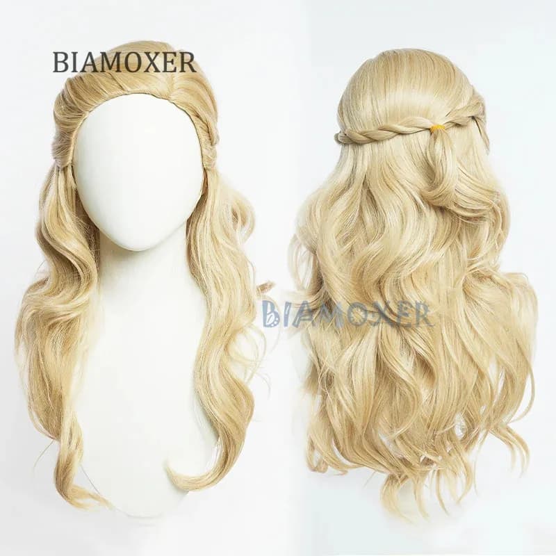 25COS Glinda Cosplay Wicked Wicked Long Hair Blonde Earrings Puntelli Halloween Party for Women Girls Role Game Carnival accessory