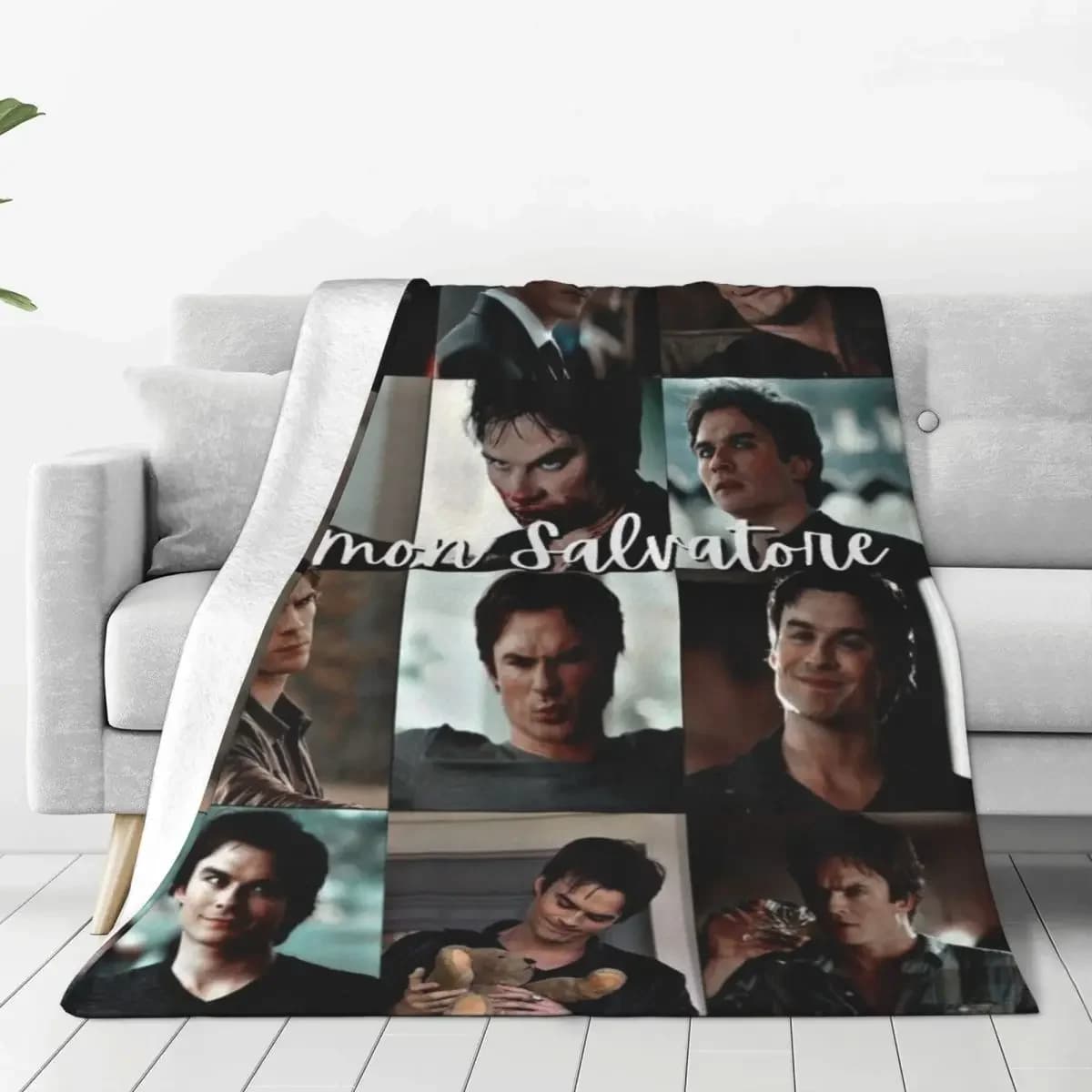 The V-Vampire Diaries coperta D-damomo Salvatores Photo Travel flanella coperta morbida e calda camera da letto personalizzata copriletto fai da te regalo