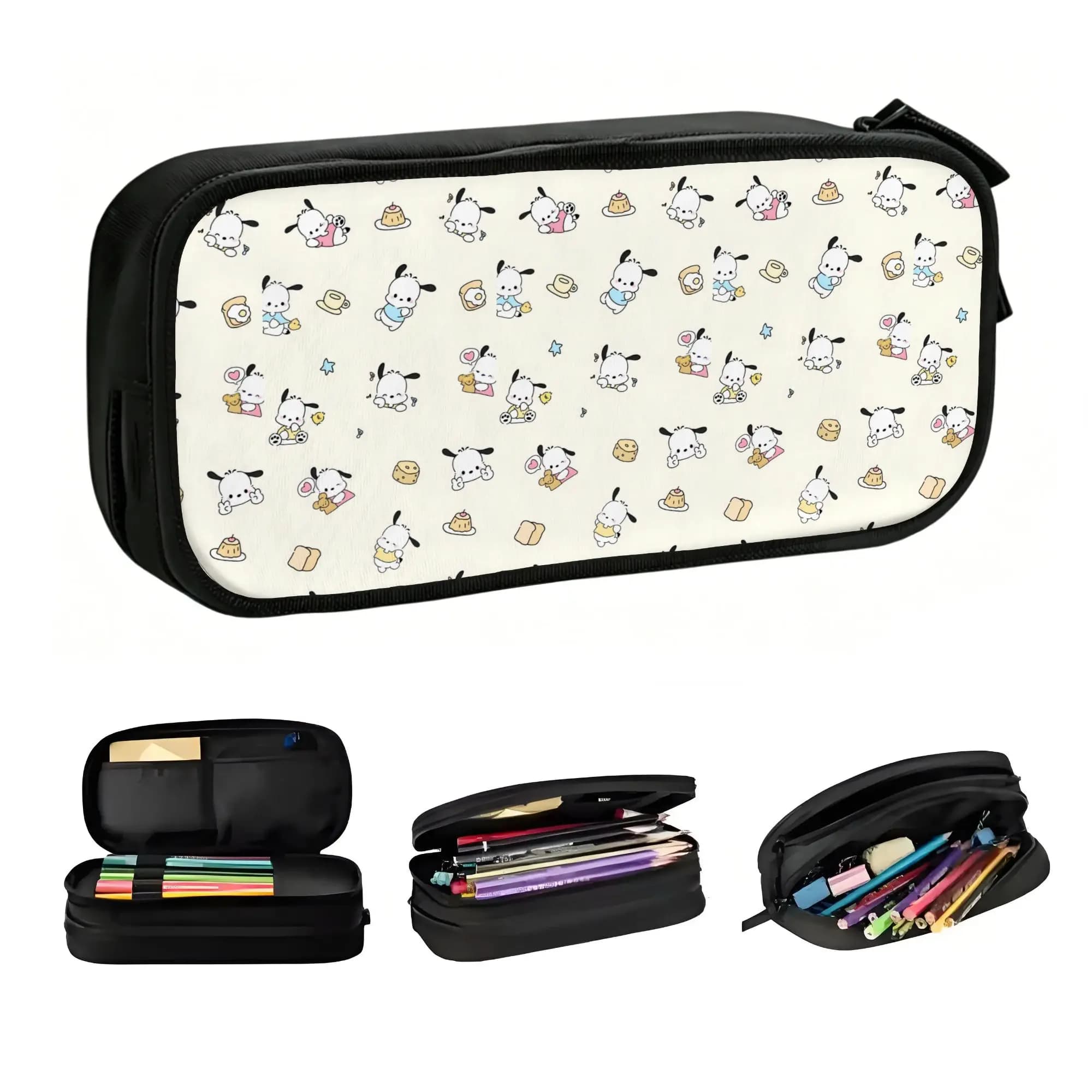 Custom P-Pochaccoes Cute Pencil Case Men Women Large Capacity Dog Cartoon Pencil Bag Student School