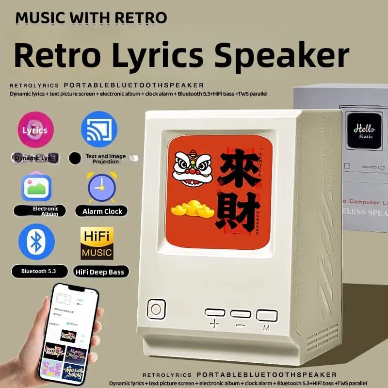 Regalo di Compleanno Creativo, Altoparlante Bluetooth con Proiezione di Testi Romantici, Regalo di San Valentino per Fidanzata, Stile Vintage