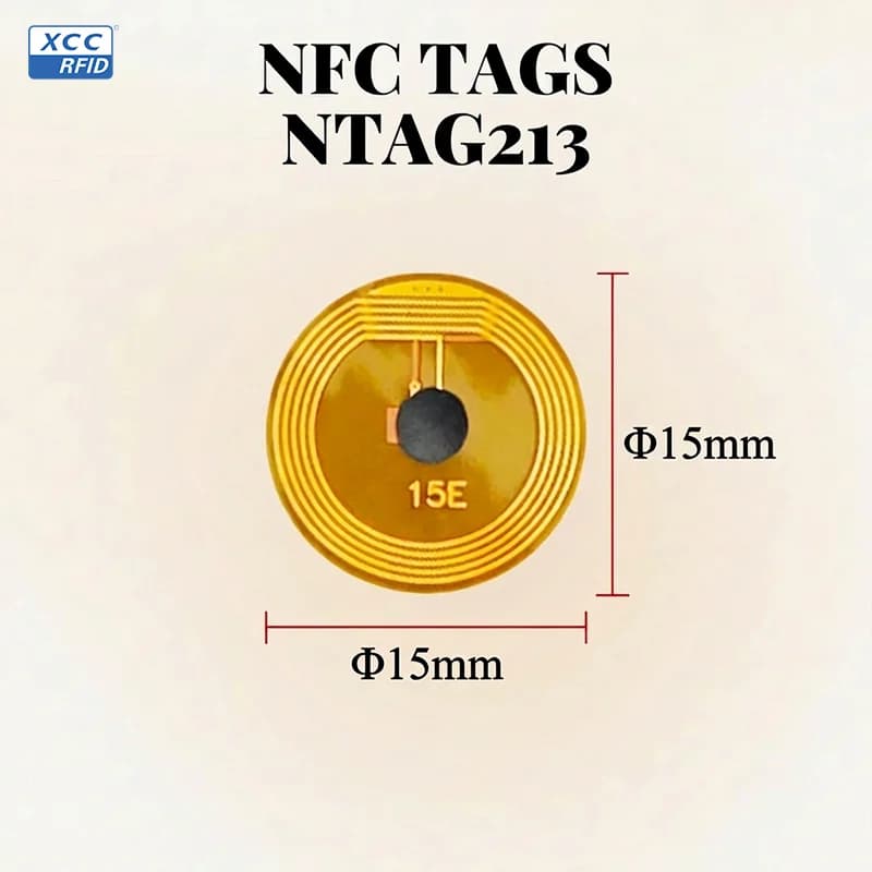 Chip NFC da 15mm Ntag213, Etichetta NFC Programmabile, Adesivo per Accoppiamento, Controllo Accessi FPC, Carta IC per Vendita al Dettaglio e Catena di Approvvigionamento