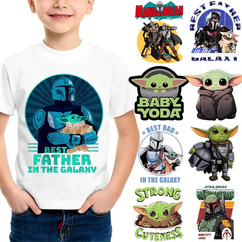 Adesivi Termoadesivi Star Wars Anime Cartoni Animati Carini, Patch Termoadesive per Vestiti, Magliette, Felpe, Cappelli, Applicazioni Fai da Te