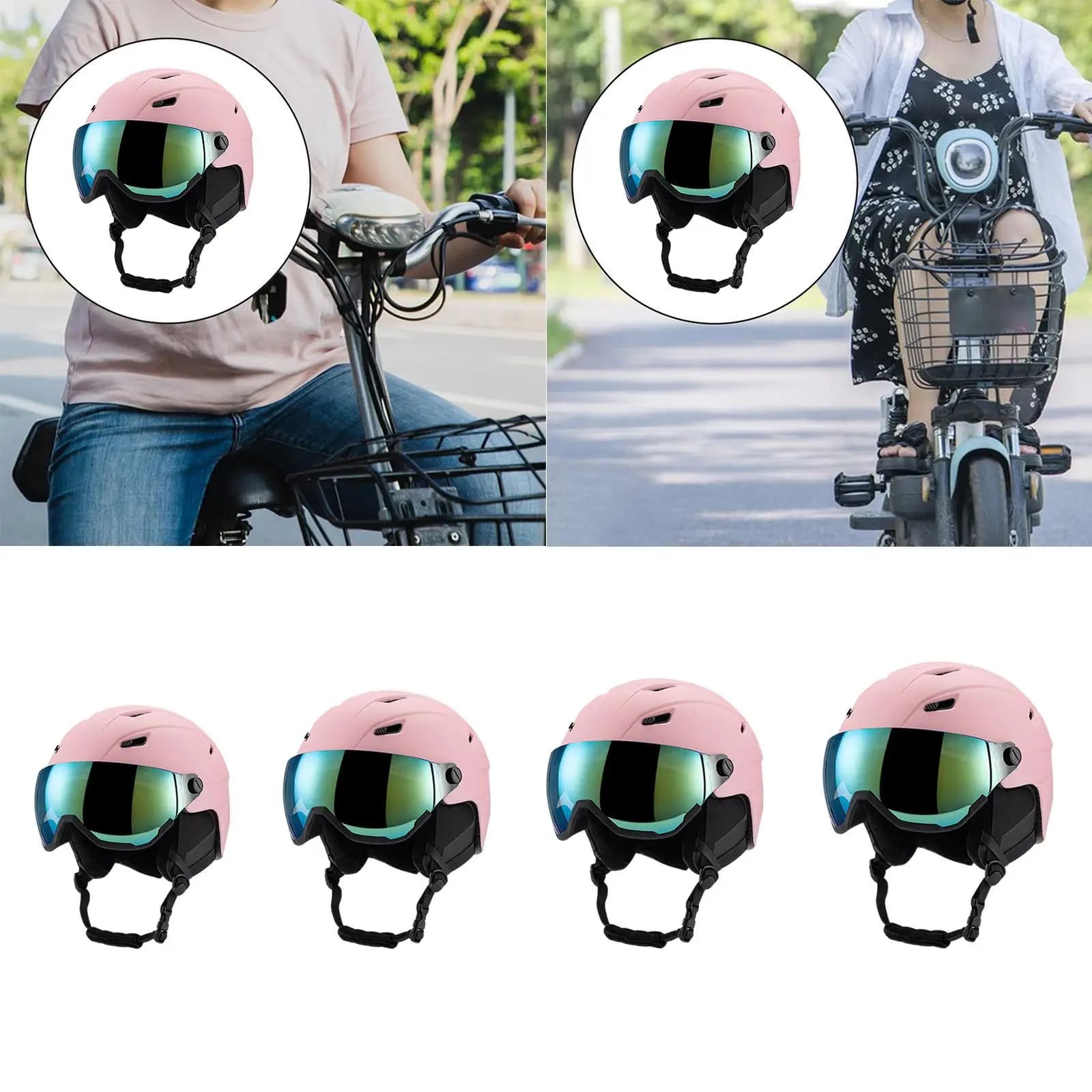 Casco da Sci con Fodera Rimovibile e Protezione per le Orecchie, Casco Protettivo con Occhiali da Sci per Sport Estremi all'Aperto, per Donne e Uomini
