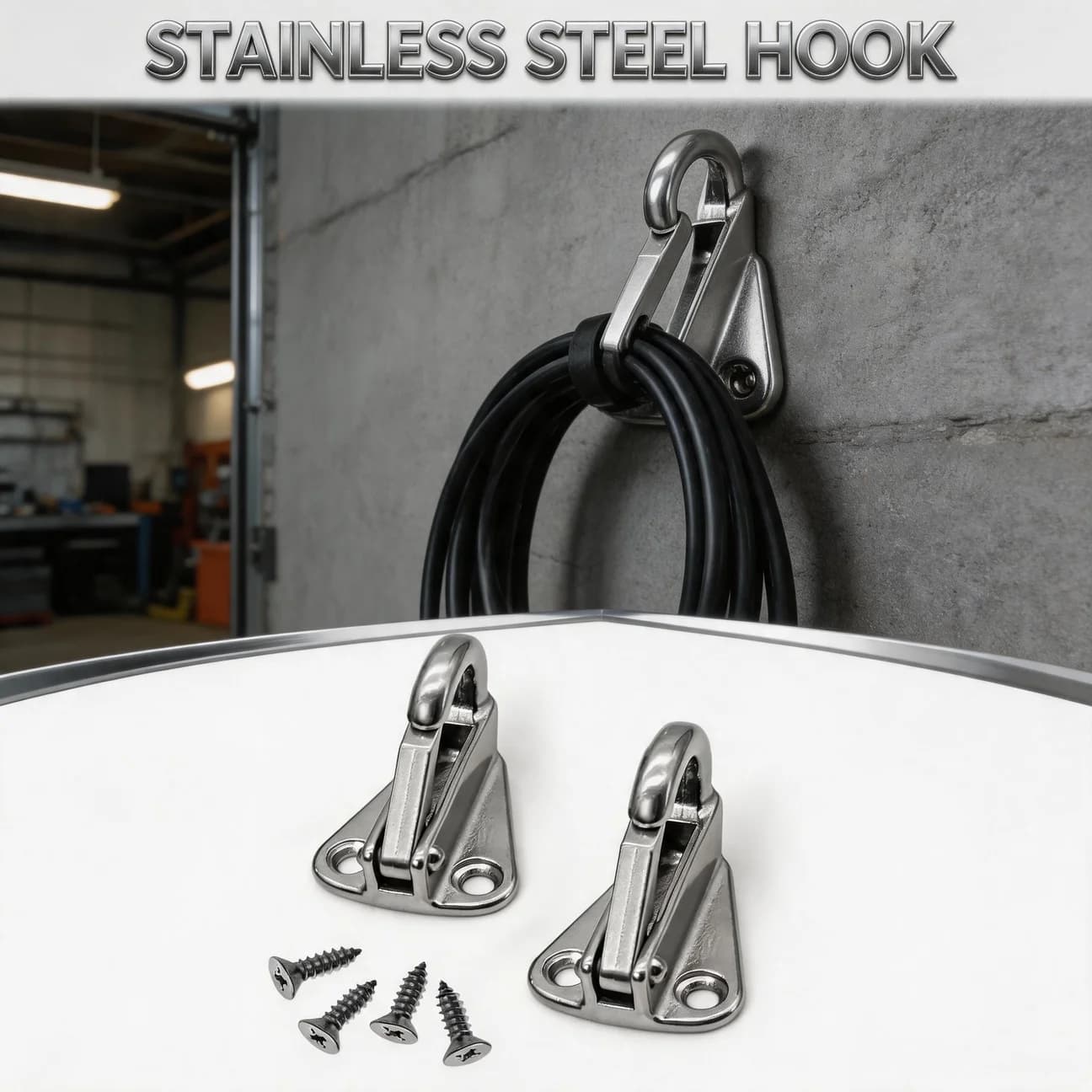 1/2/4PCS Marine Hardware Stainless Steel Spring Snap Fending Hook Fender Hook Spring Hook Snap Attach Rope Boat Accessories