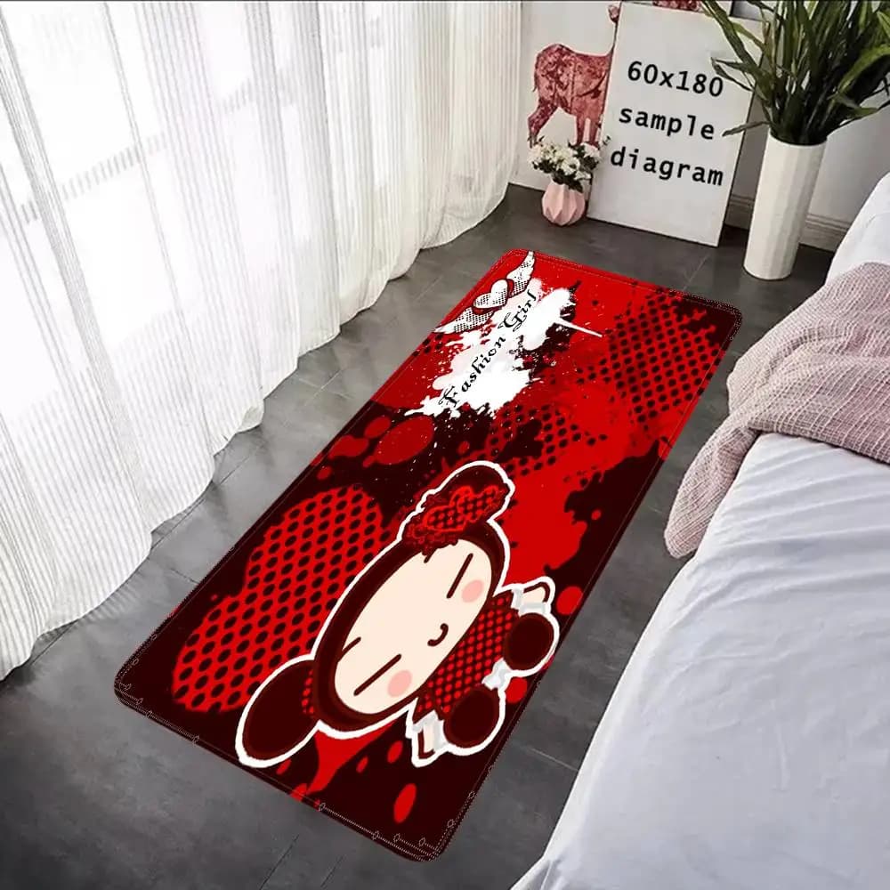 Piccolo tappeto da pavimento con cartoni animati P-Pucca, stile nordico, per la casa, per il bagno, per il bagno, per la camera da letto, per l'hotel