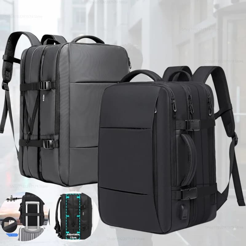 Men's Business Backpack School Expandable Large Capacity USB Bag 17.3 Laptop Waterproof Fashion Backpack Outdoor Travel Backpack