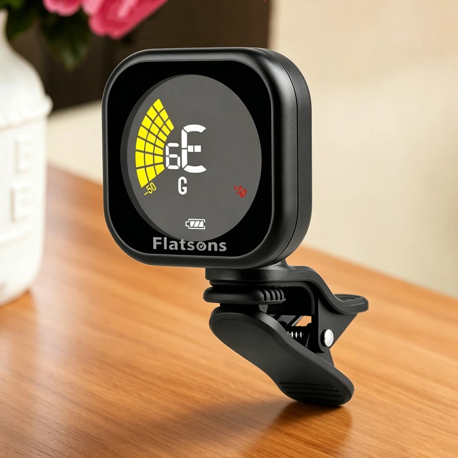 Clip- Chromatic Tuner USB-C Rechargeable Color Screen 440Hz 7 Tuning Modes for Guitar Bass Ukulele Violin