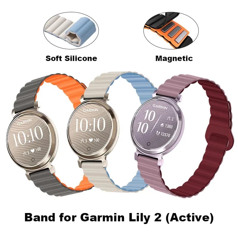 Cinturino ad anello magnetico per Garmin Watch Lily2 Bracciale in silicone Cinturino per smartwatch adatto per accessori per orologi attivi Garmin Lily 2