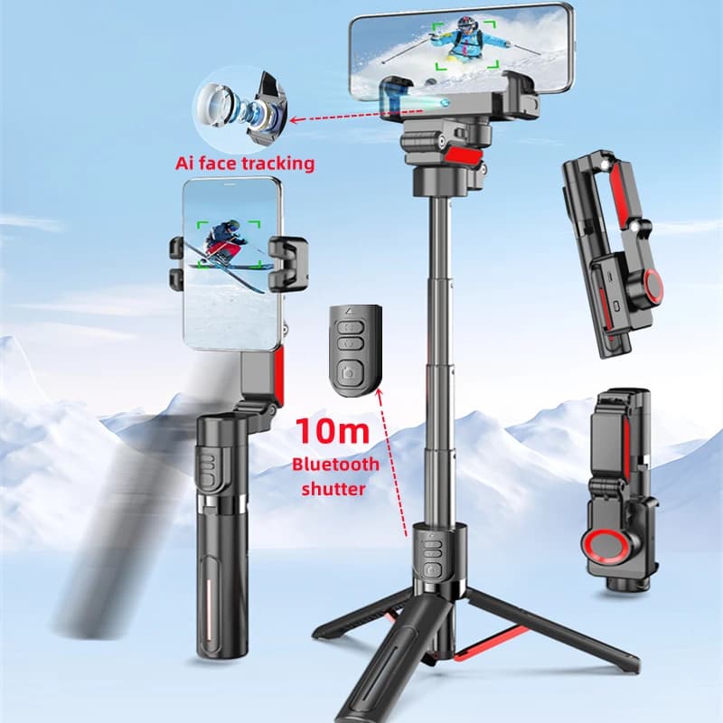 Stabilizzatore per tracciamento facciale AI Rotazione automatica a 360 gradi Follow Gimbal Treppiede per selfie remoto per supporto per telefono iPhone Android