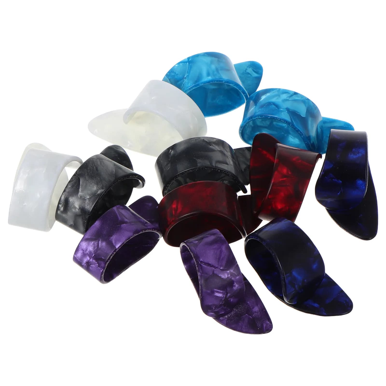 12 Piece Guitar Finger and Thumb Pick Set Celluloid Plectrums for Acoustic Guitar Ukulele Banjo Bass Harp