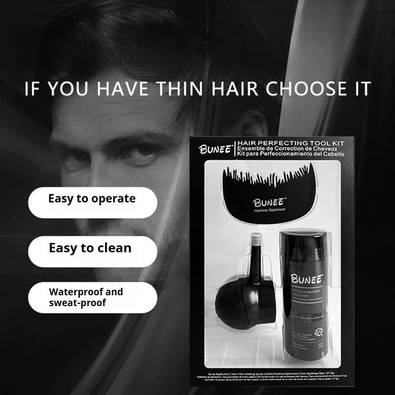 BUNEE Set Copri-Caduta Capelli 27.5g, Fibre Volumizzanti Istantanee per Capelli Sottili con Pettine