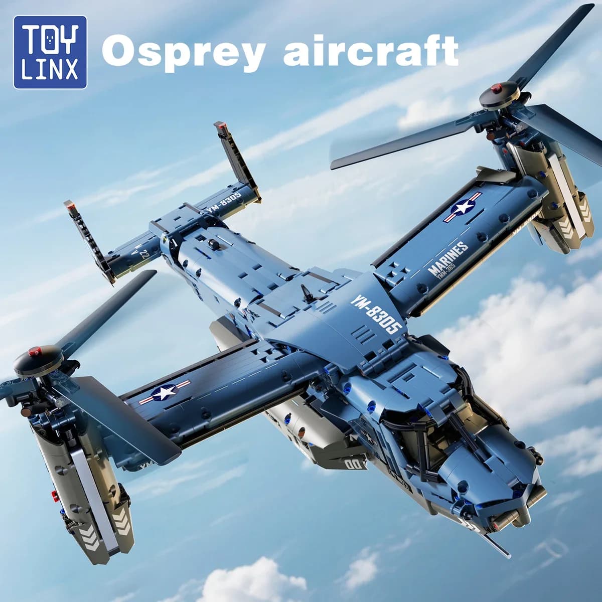 Premium Osprey Aerei Blocks Set 1486PCS Puzzle Pesce Aquila Combattente Jet Mattoni Building Blocks Giocattoli Educativi Regali Di Compleanno