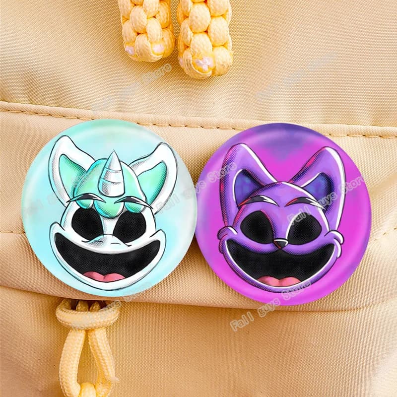 58mm Smilings Critters Series Pin Badges Round Hot Game Brooch Cute Pattern Backpack Clothes Bag Decoration Funny Birthday Gifts