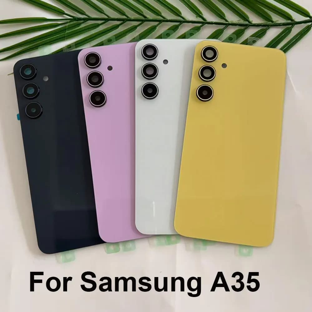 New For Samsung Galaxy A35 A35 5G A356E, A356B Back Battery Cover + Camera Lens Rear Door Housing For Samsung A35 Battery Cover