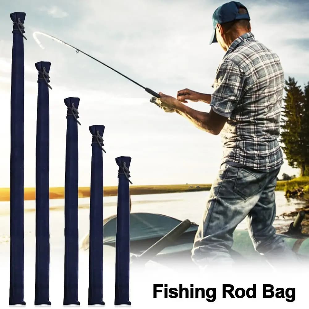 Multifunctional Thick Velvet Fishing Rod Bag Folding Portable Fishing Tackle Storage Bag Fishing Rod Protective Cover