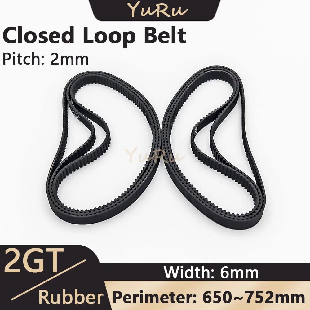 2GT 2MGT Cinghia ad anello chiuso Larghezza 6mm Perimetro 650 660 670 690 696 700 710 738 740 750 752mm Cinghia dentata in gomma Cinghia sincrona