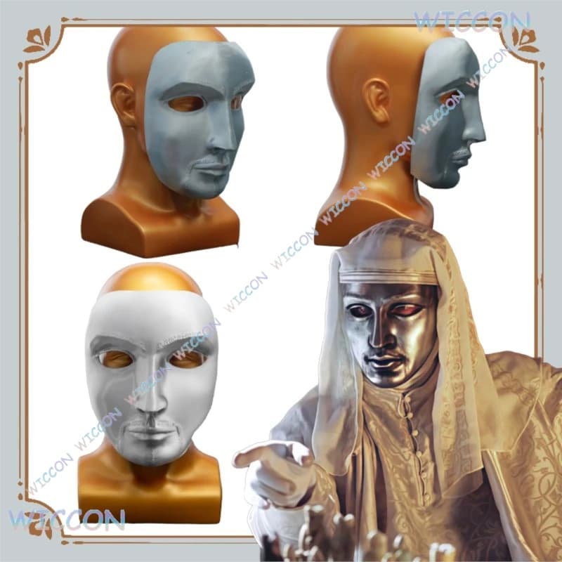 King DofHeaven King Baldw IIV Leprosy Half Face Mask Cover Cosplay Crusade Costume accessory Halloween Play Game Character