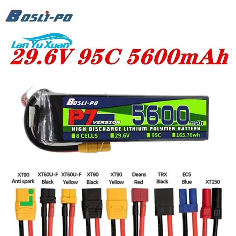 Bosli-po 8S 29.6V 5600m-Ah 95C Li-Po Ba-ttery for RC Helicopter Quadcopter FPV Racing Parts Rechargeable