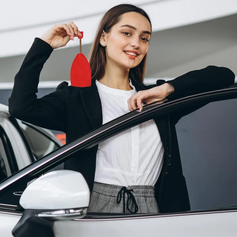 Cover protettiva per portachiavi per auto versione coreana custodia protettiva in pelle Pu creativa estraibile per ragazza a cuore per auto