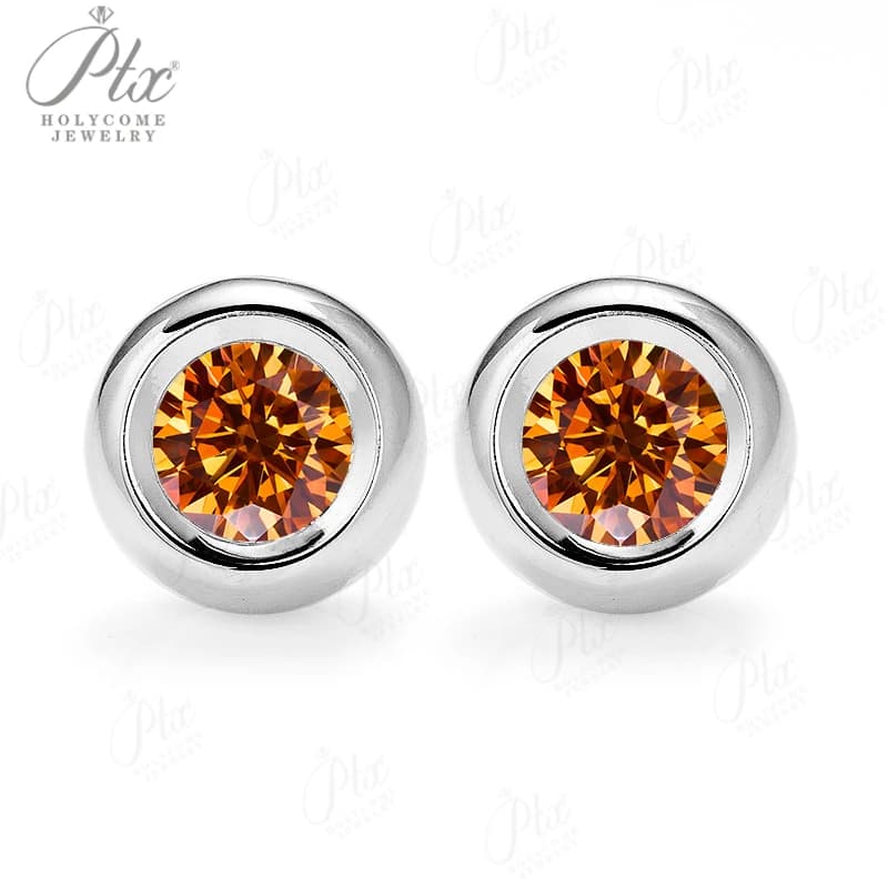 Orecchini Moissanite 12 colori Argento 925 0,5 CT Bolla Uni-Sex Pietre di nascita Gioielli da sposa Classico Abbigliamento quotidiano Regalo di gioielli da sposa