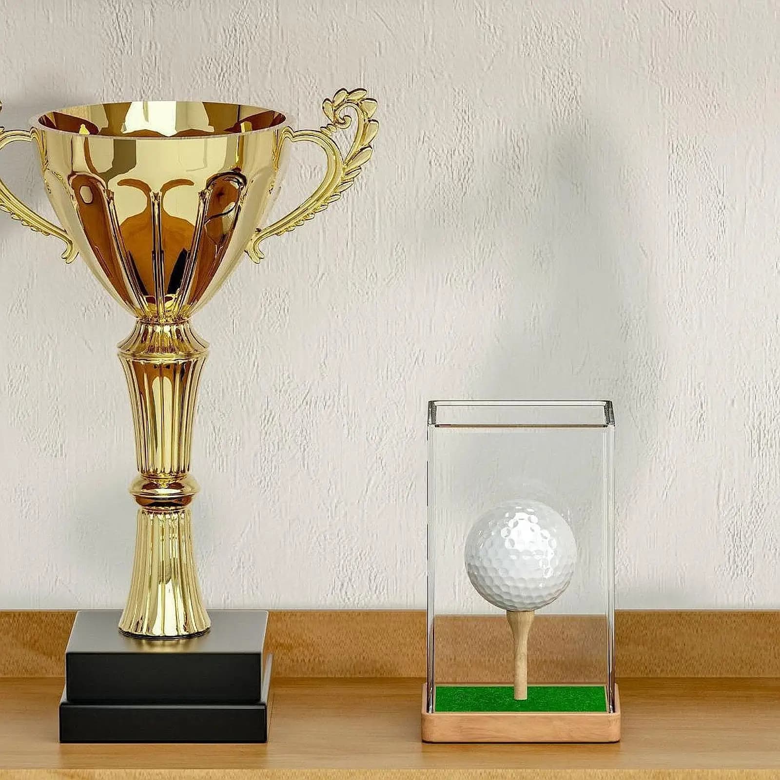 Supporto per scatola per palline da golf multiuso antipolvere con tee con base in legno per