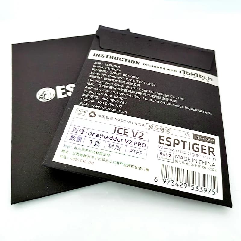 1 confezione originale Esports Tiger ICE V2 mouse pattini piedi per Razer DeathAdder V2 Pro Mouse bianco scivola bordo