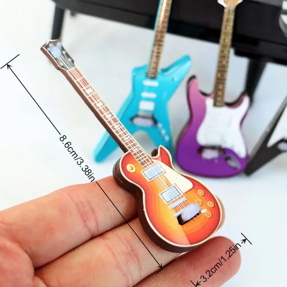 New Mini 1/12 Dollhouse Guitar Plastic Music Scenes Guitar Pick Storage Box Multistyles Accessories