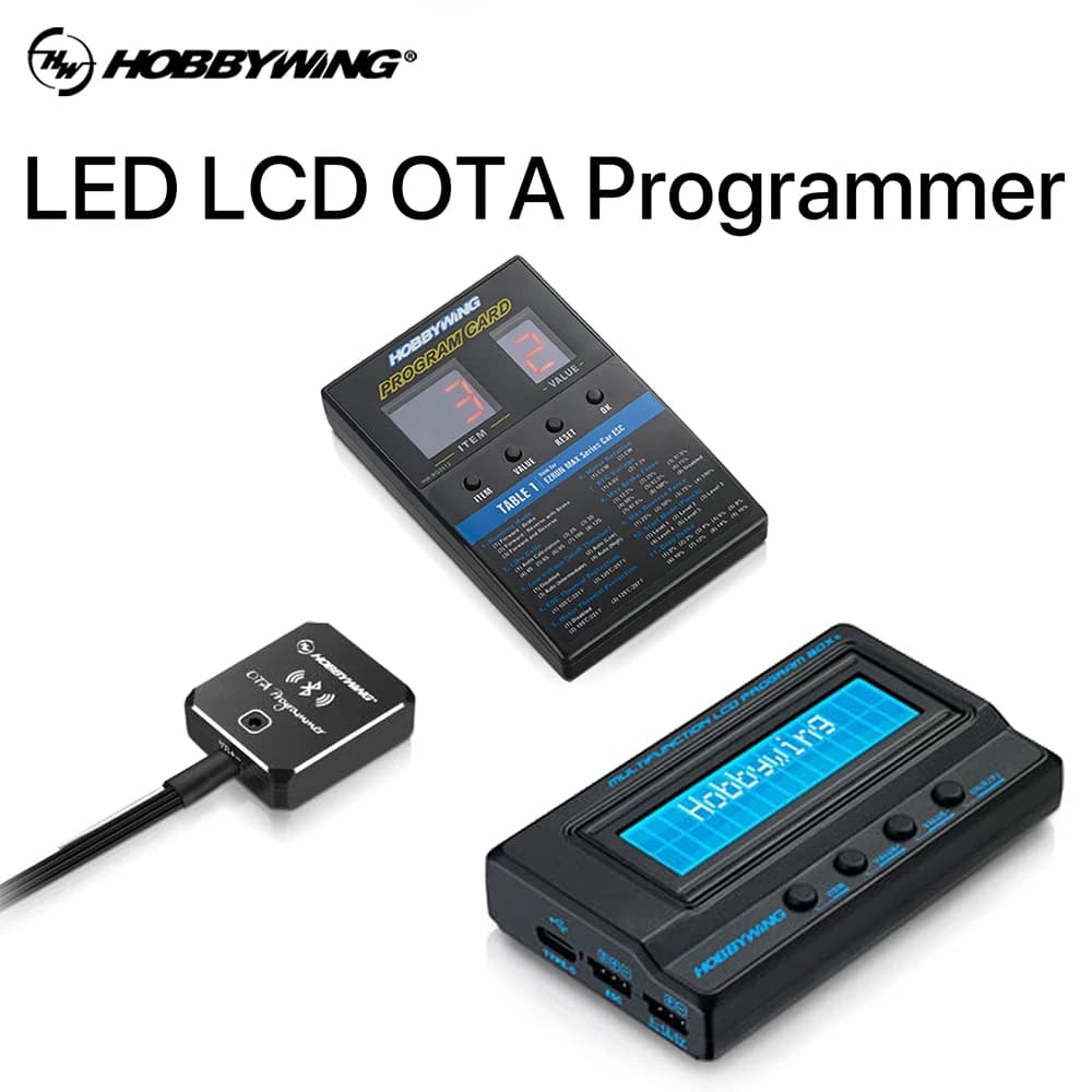 Scheda di programma HOBBYWING LCD/LED/OTA ESC scatola di schede di programmazione Bluetooth 3 in1 w/voltmetro per Brushless ESC per RC Car Boat Drone
