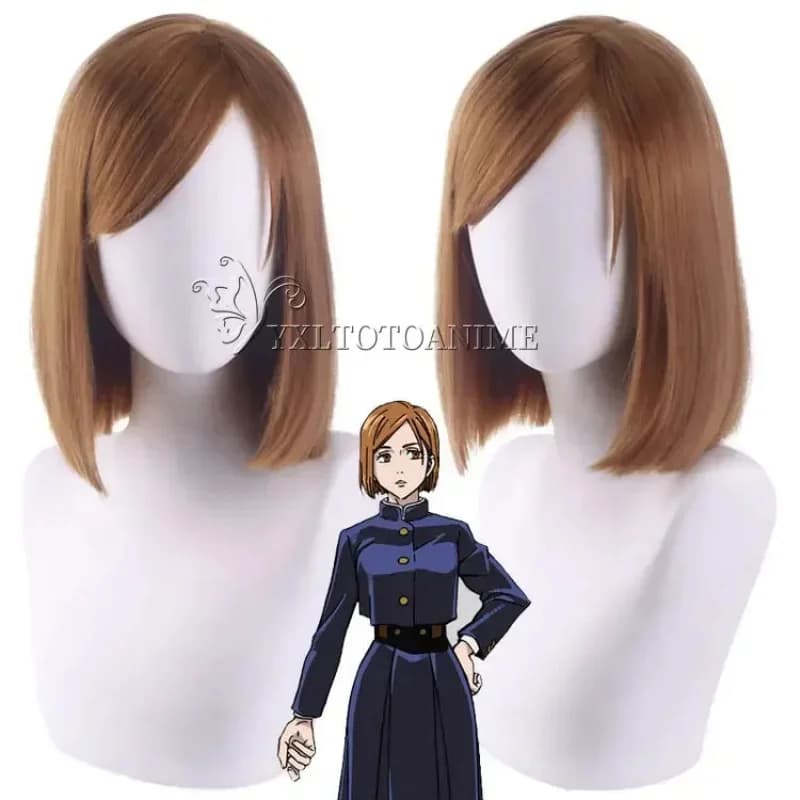 ♬2026❤Anime Jujutsu Kaisen Cosplay Costume Kugisaki Nobara Tatoo Women Dress Uniform Full Set wig keychain❤