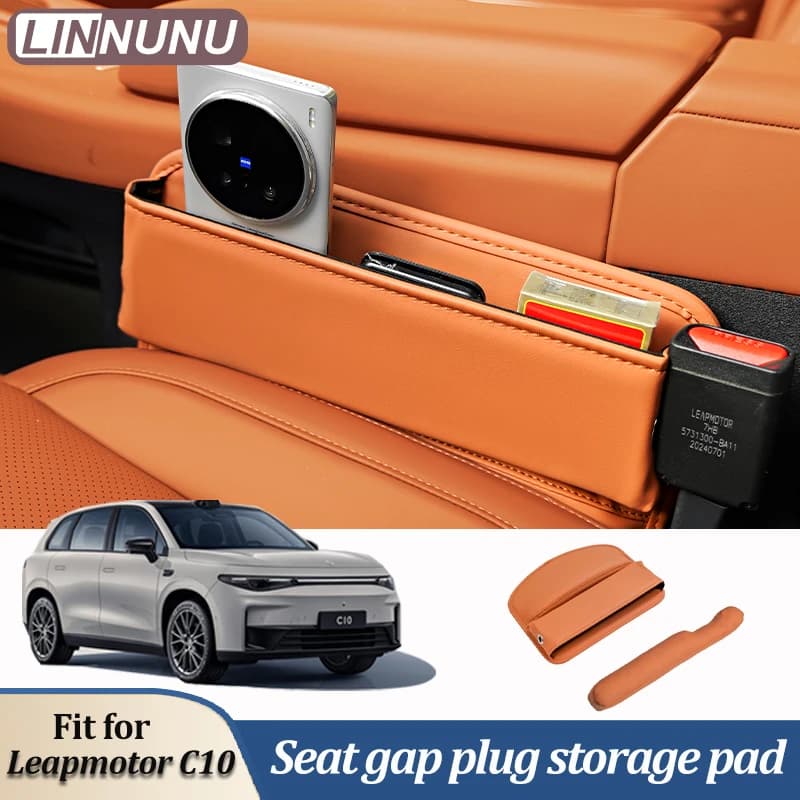 Organizzatore Multifunzione LINNUNU per Fessure del Sedile Auto, Scatola Portaoggetti per Leapmotor C10, Striscia di Riempimento Impermeabile per Fessure Laterali
