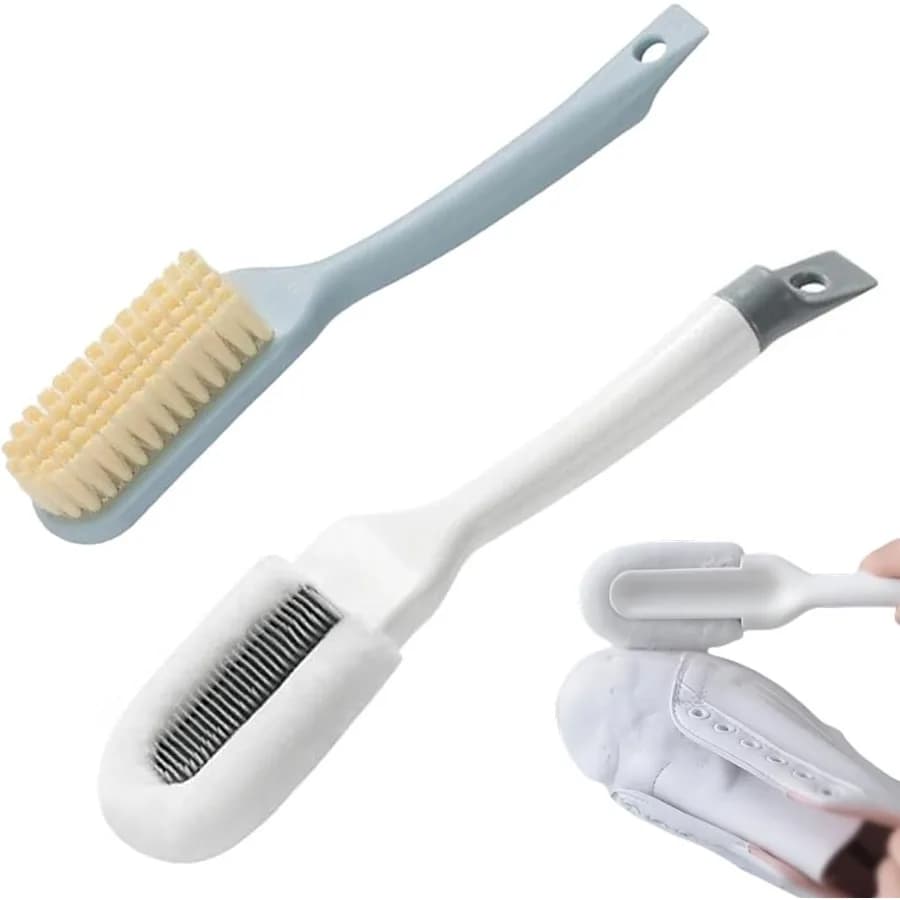Confezione da 2 spazzole per la pulizia delle scarpe - Spazzola per la pulizia delle scarpe da ginnastica-Spazzola per la pulizia delle scarpe con setole morbide Scrubber-Spazzola per la pulizia delle scarpe con manico lungo-Whi